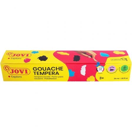 Jovi Estuche de Témperas Escolares 5 Botes de 35 ml Surtidos + Pincel Jovi Estuche de Témperas Escolares 5 Botes de 35 ml Surtidos + Pincel